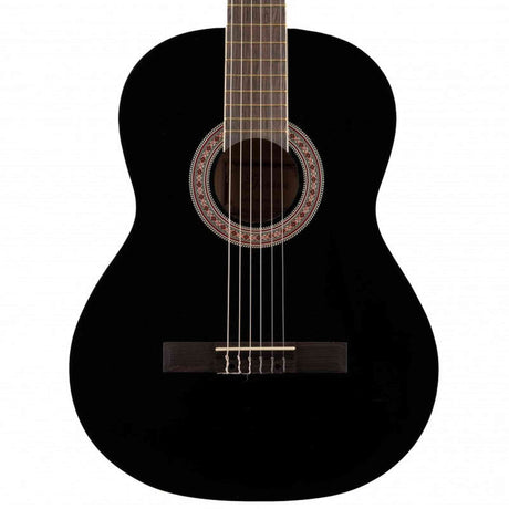 Gomez 036 Klassieke Gitaar 3/4 Black Hoogglans met Tas, Stemapparaat en Standaard