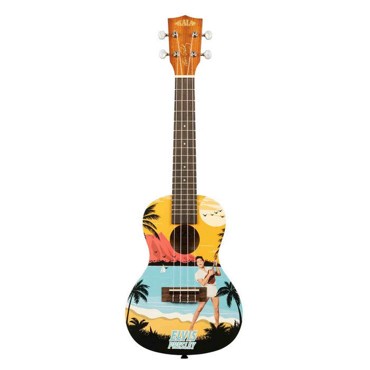 Kala Learn To Play Elvis Blue Hawaii concert ukulele starterkit – Mahonie, met Elvis-lesmateriaal, tuner en app