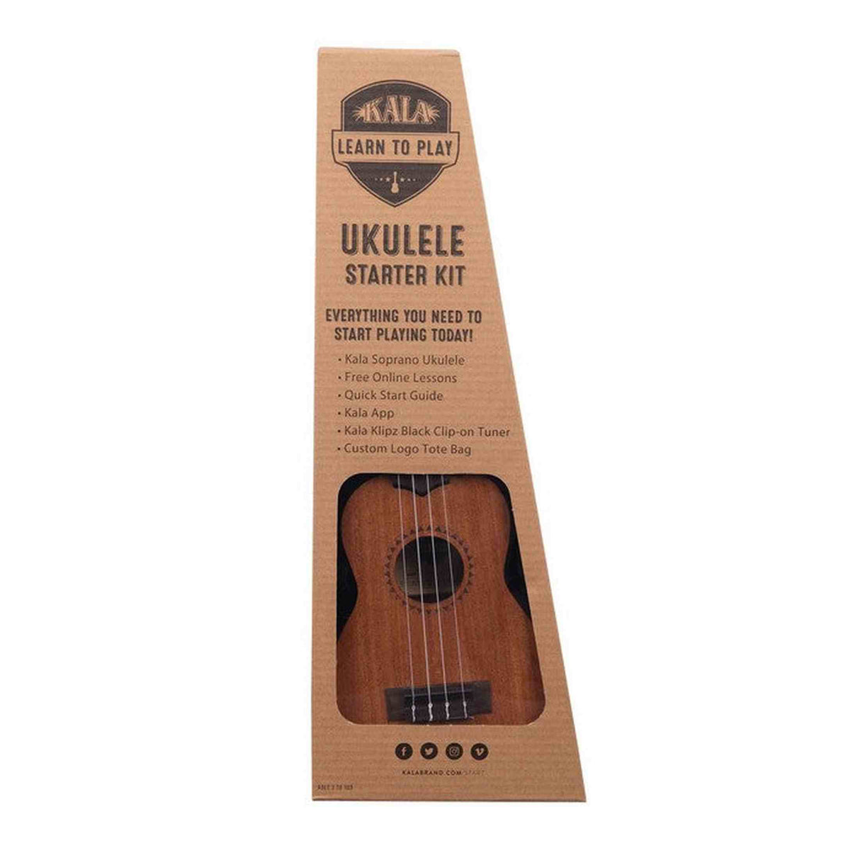 Kala Learn To Play sopraan ukulele starterkit – Mahonie, met tas, tuner en online lessen