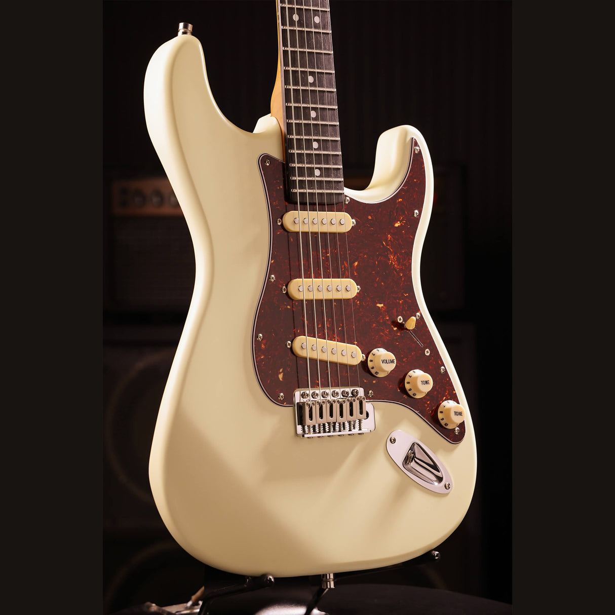 Patina PS-3 OW S-style Elektrische Gitaar SSS Alnico V Nitro Paulownia Body Roasted Maple Hals Olympic White