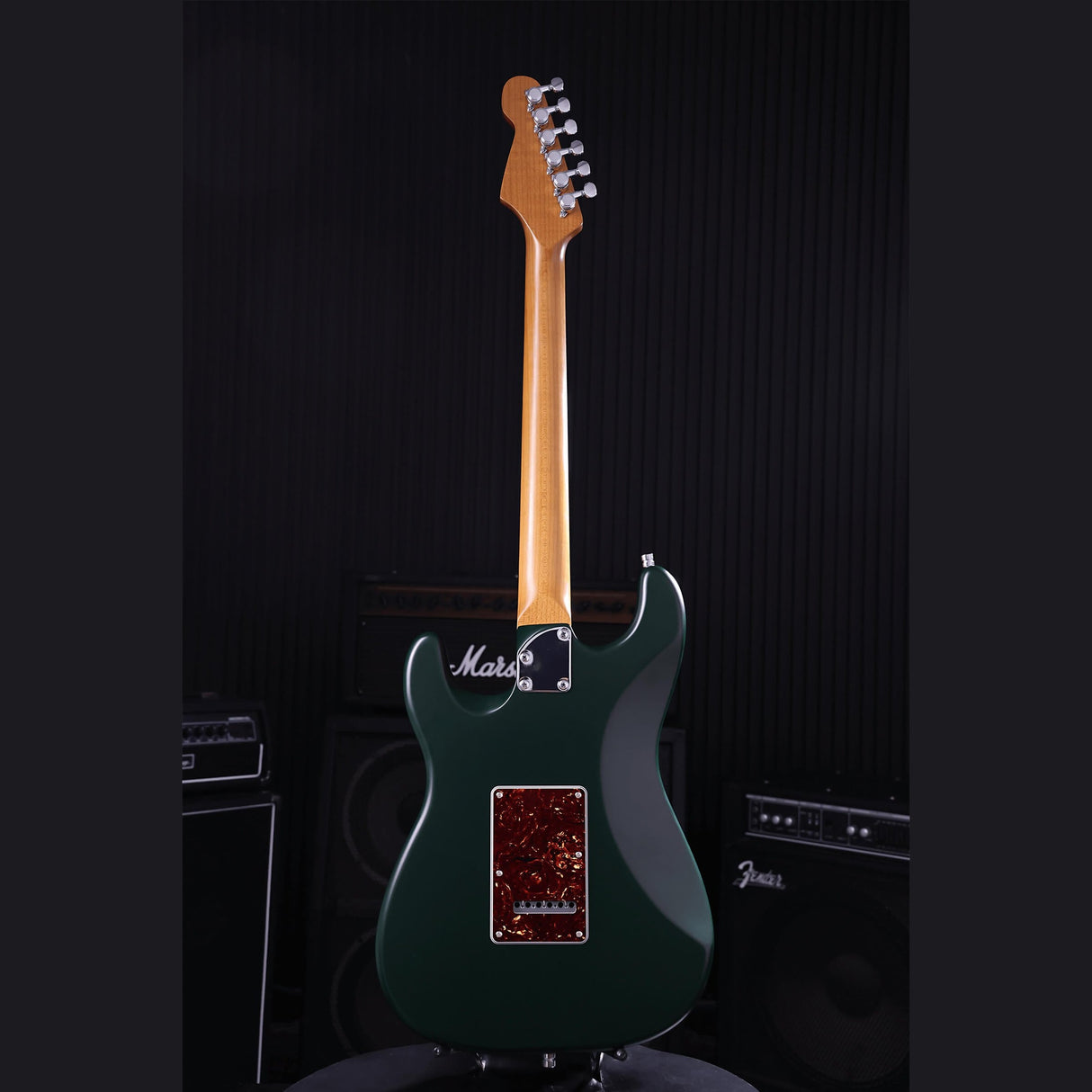 Patina PS-3 SGR S-style Elektrische Gitaar SSS Alnico V Nitro Paulownia Body Roasted Maple Hals Sherwood Green