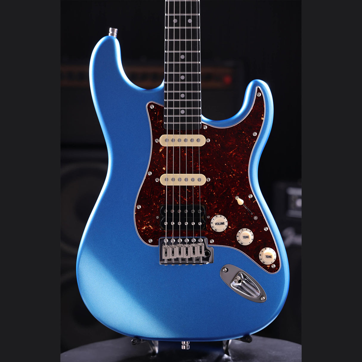 Patina PS-4 LPB S-style Elektrische Gitaar HSS Alnico V Nitro Paulownia Body Roasted Maple Hals Lake Placid Blue