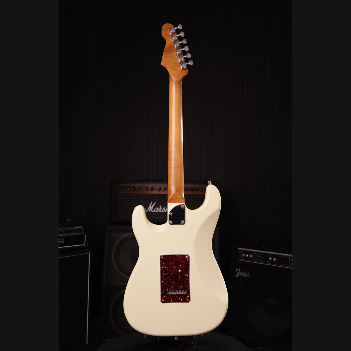 Patina PS-4 OW S-style Elektrische Gitaar HSS Alnico V Nitro Paulownia Body Roasted Maple Hals Olympic White