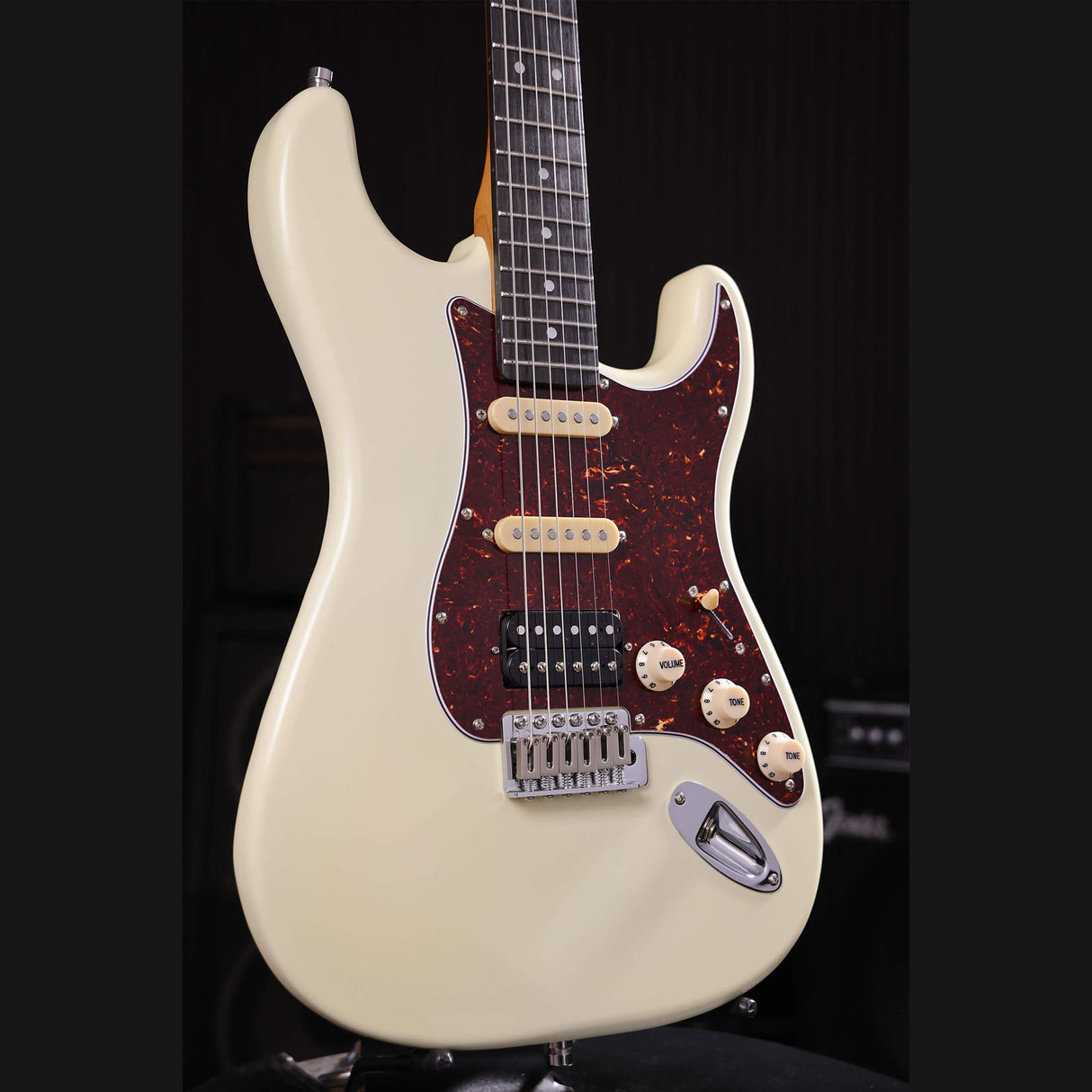 Patina PS-4 OW S-style Elektrische Gitaar HSS Alnico V Nitro Paulownia Body Roasted Maple Hals Olympic White