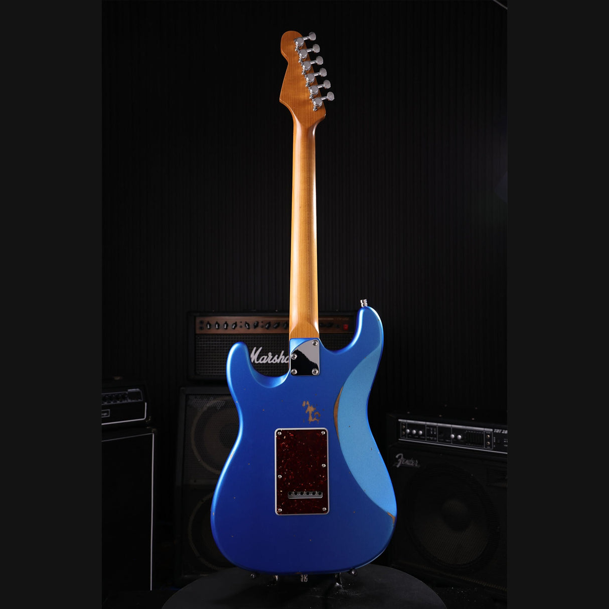 Patina PS-7 LPB R S-style Elektrische Gitaar HSS Alnico V Nitro Relic Paulownia Body Roasted Maple Hals Lake Placid Blue