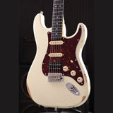 Patina PS-7 OW R S-style Elektrische Gitaar HSS Alnico V Nitro Relic Paulownia Body Roasted Maple Hals Olympic White