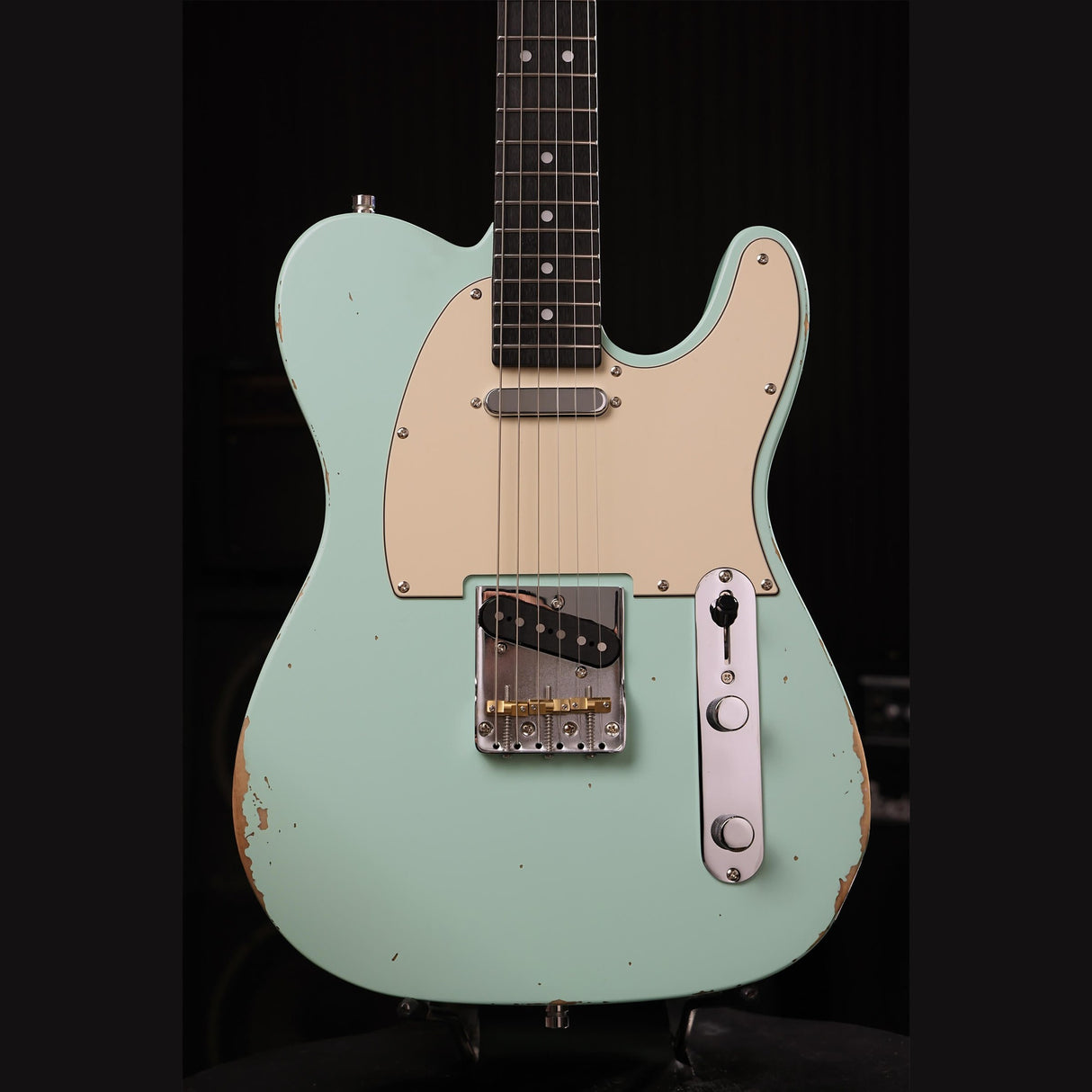 Patina PT-6 SFG R T-style Elektrische Gitaar SS Alnico V Nitro Relic Paulownia Body Roasted Maple Hals Seafoam Green