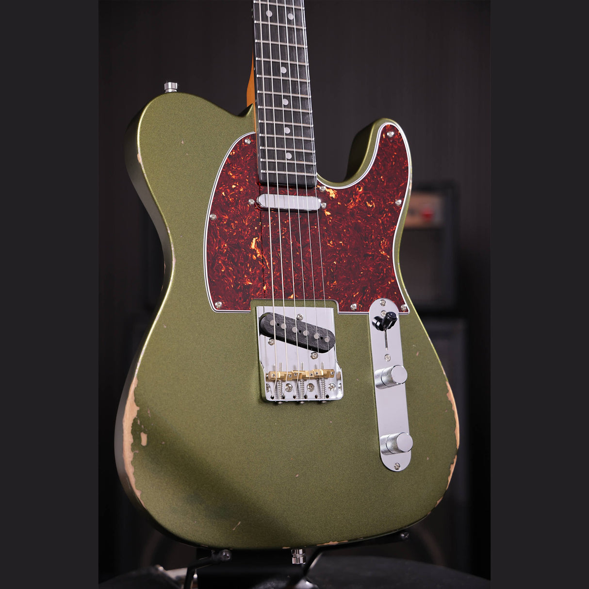 Patina PT-6 SGR R T-style Elektrische Gitaar SS Alnico V Nitro Relic Paulownia Body Roasted Maple Hals Sherwood Green