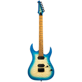 Spira Guitars S-500 QAB Trans Aqua Blue elektrische gitaar ST model