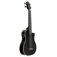 Kala Journeyman Black U•BASS® bas ukulele – Mahonie, Matte Zwart, F-Holes, Elektrisch-Akoestisch met EQ en Gigbag